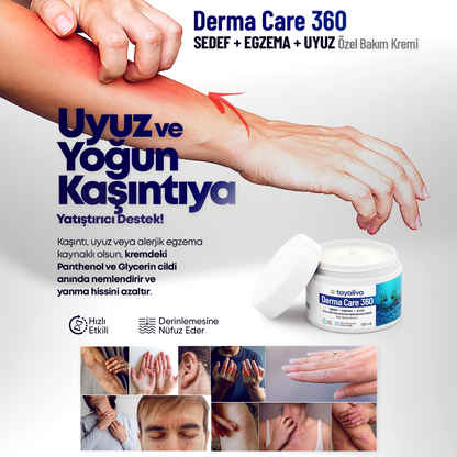 Derma Care 360 - Sedef, Egzema ve Cilt Problemlerine Özel Bakım Kremi 120Ml