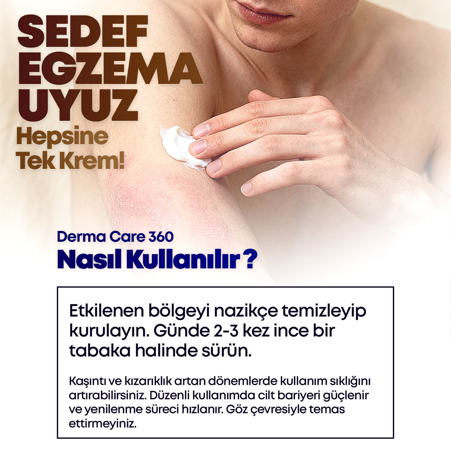 Derma Care 360 - Sedef, Egzema ve Cilt Problemlerine Özel Bakım Kremi 120Ml