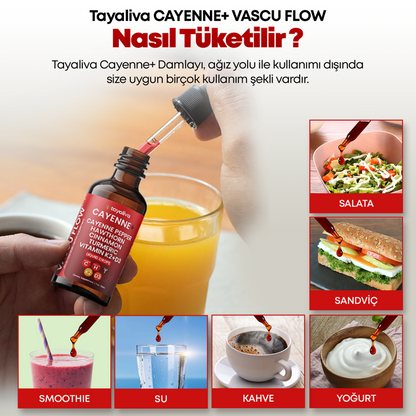 Cayenne+ Vascu Flow - Kalp, Damar ve Tansiyon Sağlığı Destekleyici